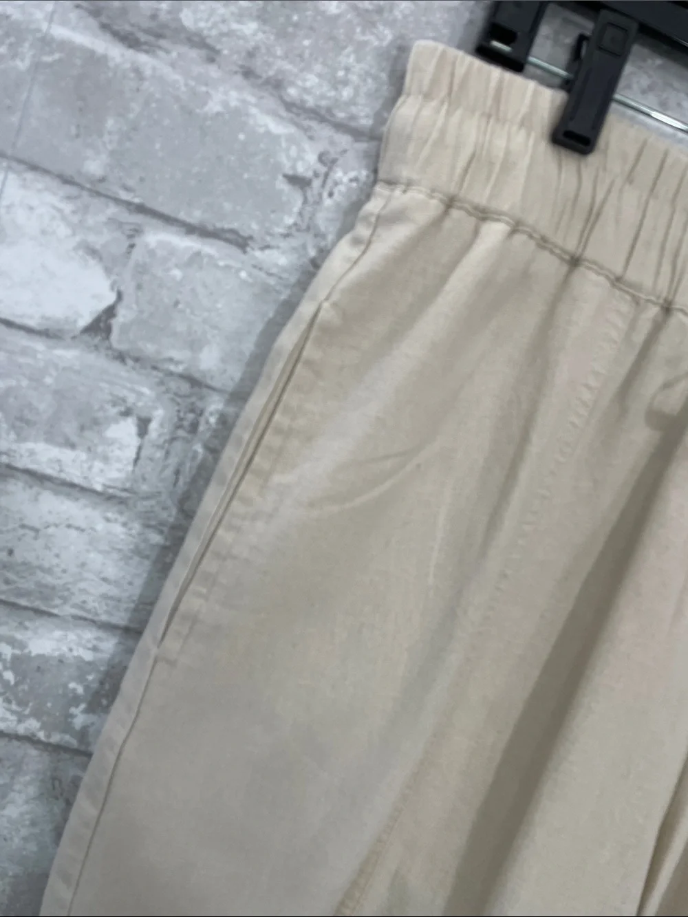 Zara Linen Blend Straight-Leg Drawstring Pants